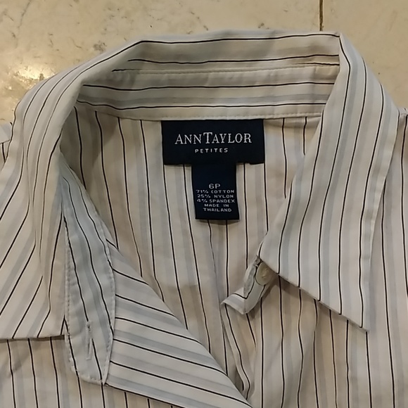 Ann Taylor Strech fitted button-down shirt, 6P - Picture 2 of 8